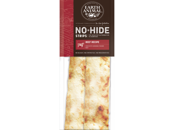 Earth Animal Dog NoHide Strips Beef 4pk