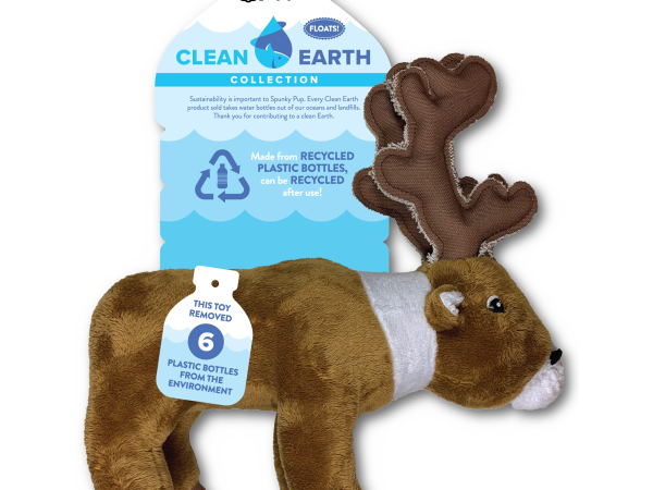 Spunky Pup Clean Earth Recycled Plush Caribou Large