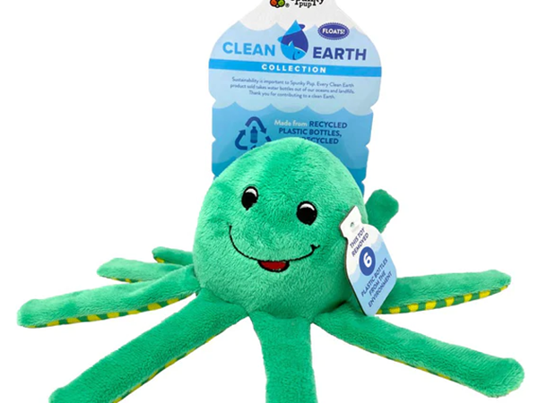 Spunky Pup Clean Earth Recycled Plush Octopus Small