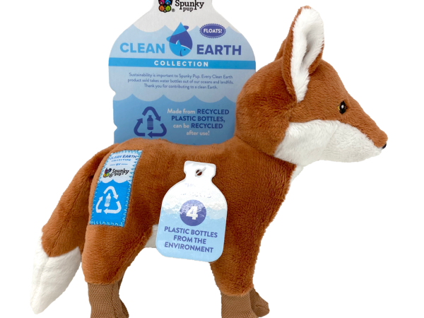 Spunky Pup Clean Earth Recycled Plush Fox Small