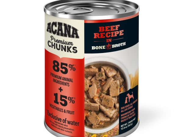 Acana Dog Premium Chunks Grain Free Beef in Bone Broth Wet Food