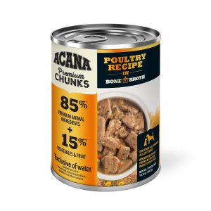 Acana Dog Premium Chunks Grain Free Poultry in Bone Broth Wet Food 12.8 OZ
