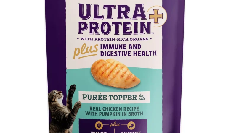 Natural Balance Ultra Protein Wet Cat Food, Skin/Coat/Digestive Health – Chicken & Pumpkin, Puree Topper