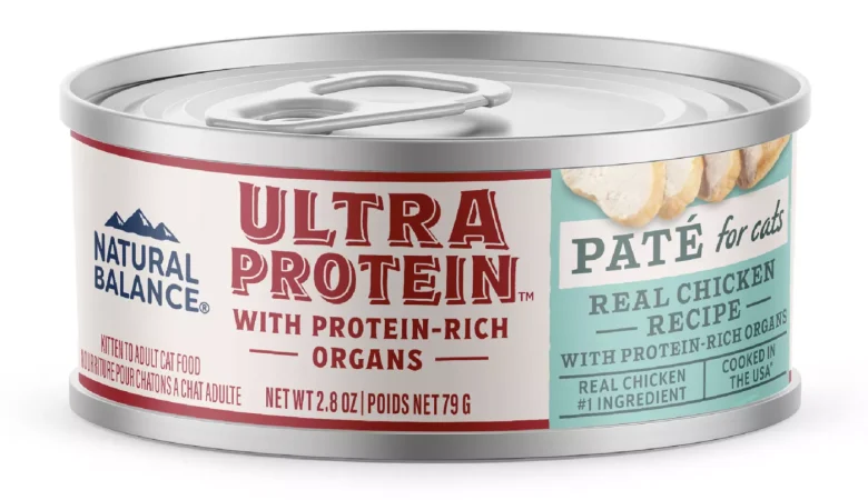 Natural Balance Ultra Protein Wet Cat Food – Protein-Rich Organs Chicken Pate, 2.8 oz