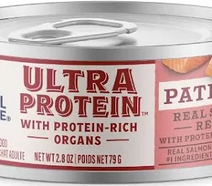 Natural Balance Ultra Protein Wet Cat Food, Salmon, Protein-Rich Organs Pate, 2.8 oz