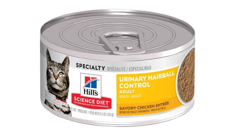 Hill’s Science Diet® Urinary Hairball Control Adult Wet Cat Food – Savory Chicken – Minced, 5.5 oz