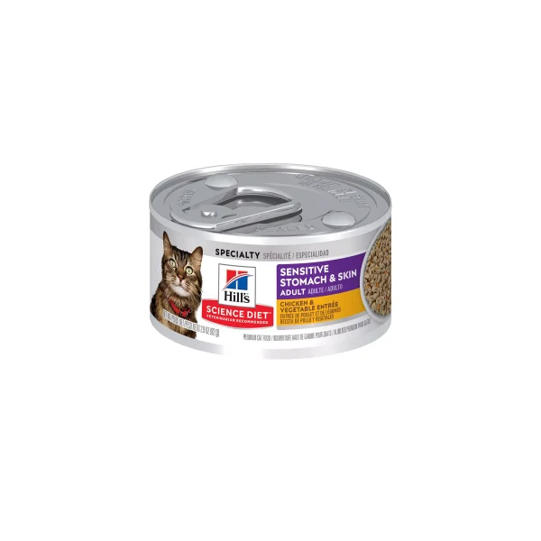 Hill's Science Diet Sensitive Stomach & Skin Adult Wet Cat Food - Chicken & Vegetable - 2.9 oz