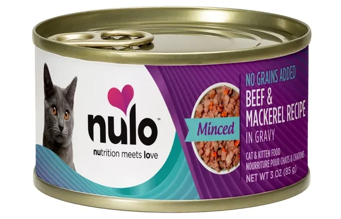 Nulo Minced – Beef & Mackerel Cat & Kitten Wet Food, Grain Free, 2.8 Oz