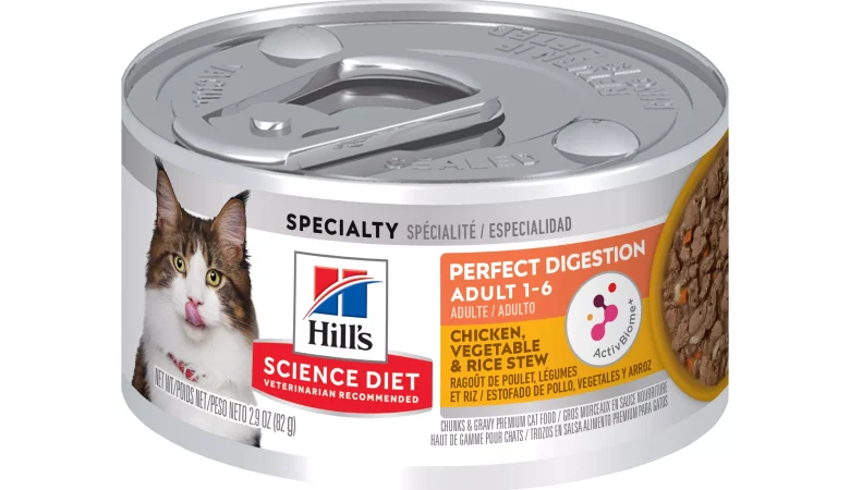 Hill’s Science Diet Adult Perfect Digestion Chicken, Vegetable & Rice Stew Canned Cat Food – 2.9 oz