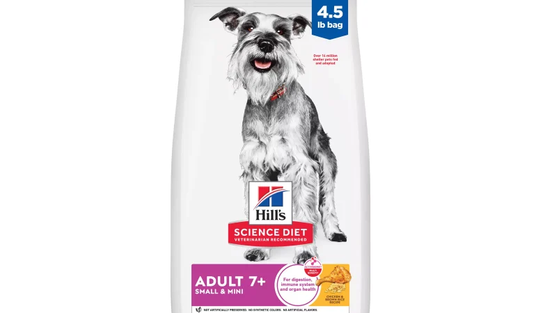 Hill’s Science Small & Mini Senior 7+ Dry Dog Food – Chicken & Brown Rice – 4.5lb
