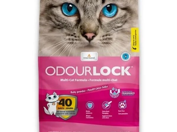 Intersand Odourlock Multi-Cat Clumping Cat Litter – Baby Powder