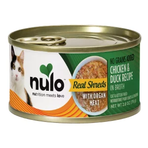Nulo Real Shreds Chicken & Duck Cat & Kitten Wet Food, Grain Free, 2.8 Oz