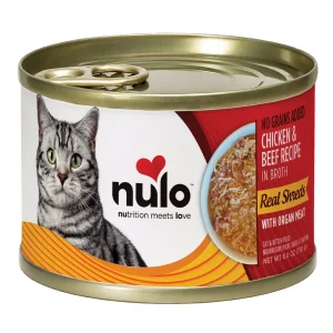 Nulo Real Shreds Wet Cat Food - Grain Free, Chicken and Beef In Broth, 6 Oz