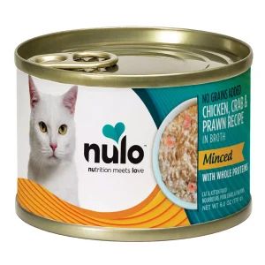 Nulo Finely Minced Wet Cat Food - Chicken, Crab & Prawn, Whole Protein, 6 Oz