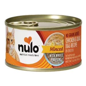 Nulo Finely Minced Chicken & Quail Egg Cat & Kitten Wet Food, Grain Free, 2.8 Oz