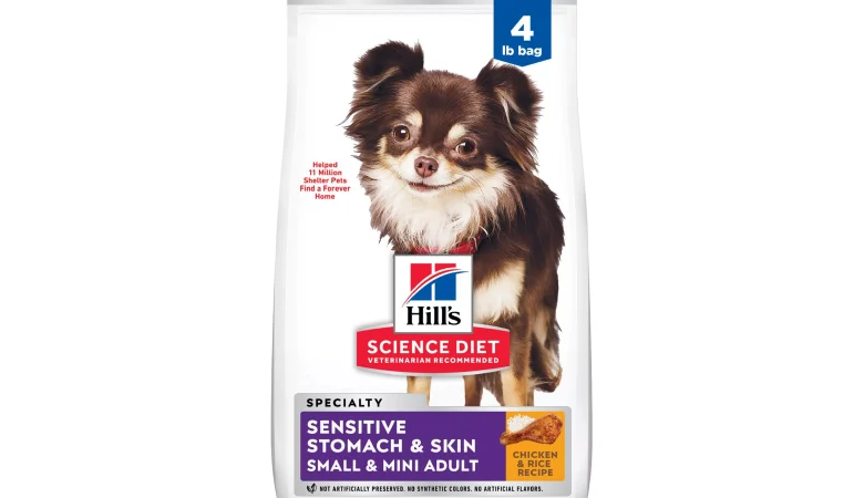 Hill’s Science Sensitive Stomach & Skin Small & Mini Adult Dog Dry Food – Chicken & Rice – 4lb