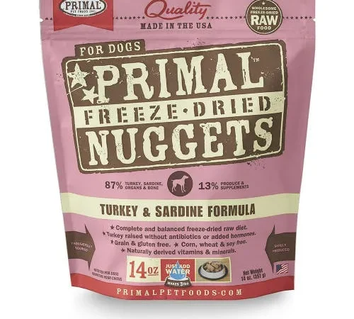 Primal Canine Freeze-Dried Nuggets – Turkey & Sardine Formula