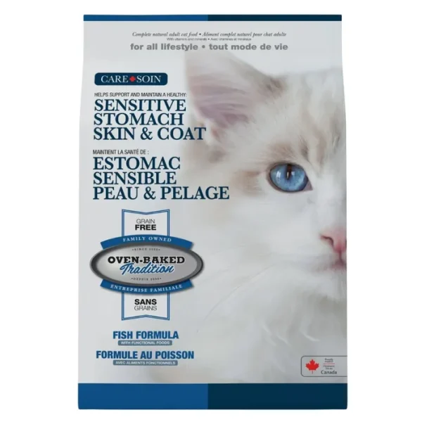 Oven-Baked Tradition Sensitive Stomach, Skin & Coat Dry Food for Adult Cats - Fish 10lb