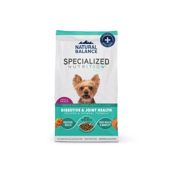 Natural Balance Specialized Nutrition Digestive & Joint Health Chicken & Oatmeal Formula Small Breed Adult Dog Food 12lb