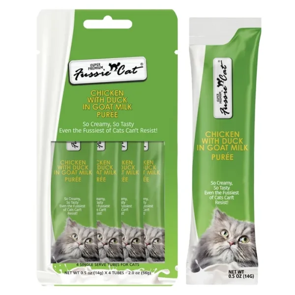 Fussie Cat Goat Milk Purée Treats - Chicken with Duck
