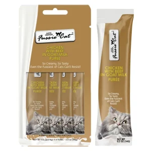 Fussie Cat Goat Milk Purée Treats - Chicken with Beef