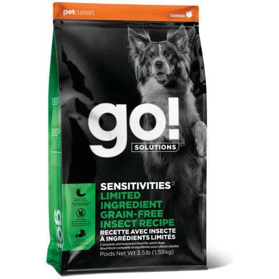 Go! Solutions Sensitivities Limited Ingredient Grain-Free Insect Recipe Adult Dog Food, 12lb