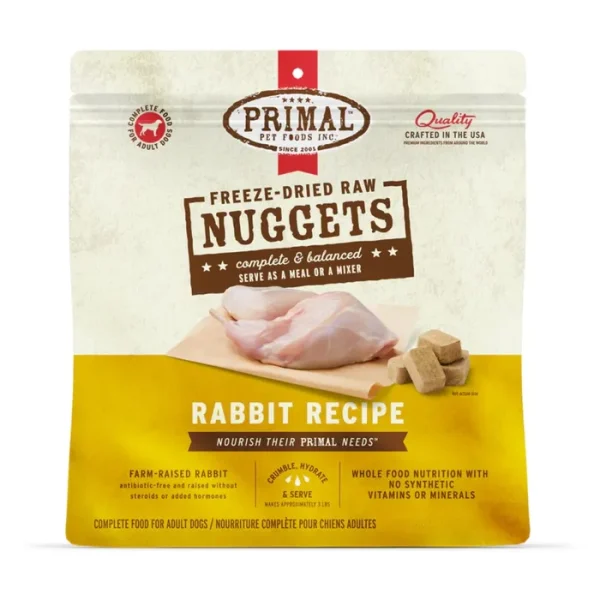 Primal Canine Freeze-Dried Raw Nuggets - Rabbit Recipe