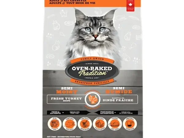 Oven-Baked Tradition Semi-Moist Food for Adult Cats – Turkey, 3lb