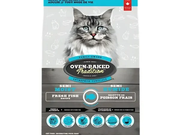 Oven-Baked Tradition Semi-Moist Food for Adult Cats – Fish, 3lb