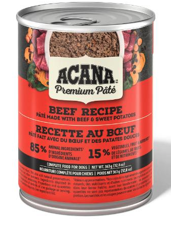 Acana Premium Pate Wet Dog Food – Beef Recipe 363g/12.8oz