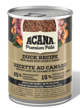 ACANA Premium Pate Duck Recipe Dog Food 362g/12.8 oz