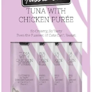 Fussie Cat Tuna with Chicken Puree Cat Treats, 4-count