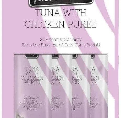 Fussie Cat Tuna with Chicken Puree Cat Treats, 4-count