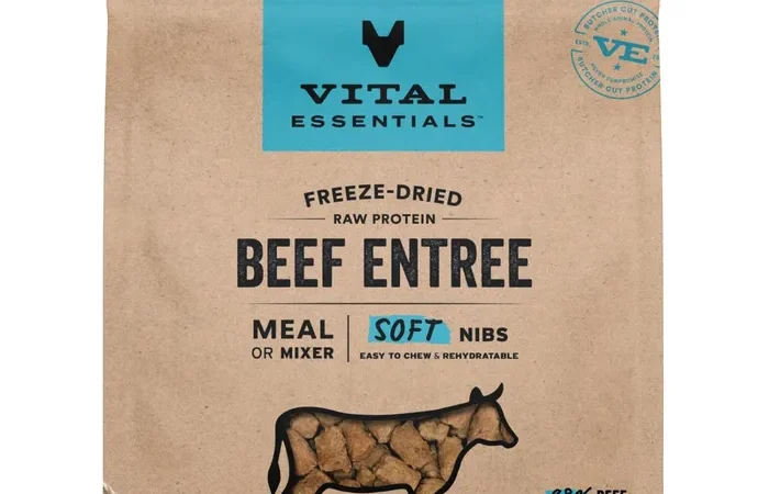 Vital Essentials Freeze-Dried Soft Nibs for Dogs – Beef Entrée 25oz