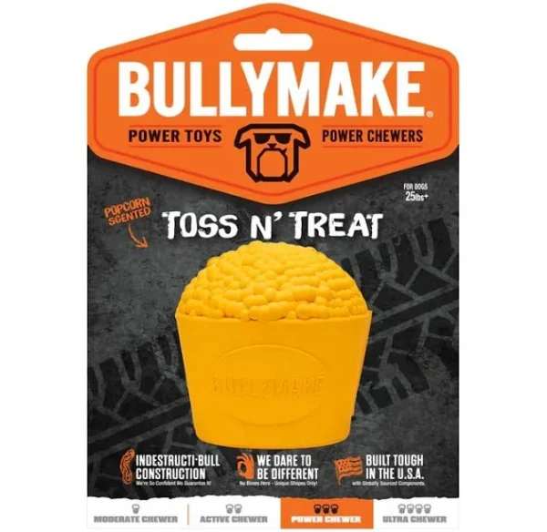 Bullymake Toss N'Treat Dog Toy - Popcorn