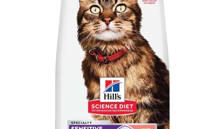 Hill’s Science Diet Adult Sensitive Stomach and Skin Salmon and Brown Rice Recipe Dry Cat Food – 13 lb