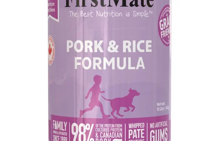 FirstMate Grain-Friendly Canned Dog Food – Pork & Rice Formula 12.2oz